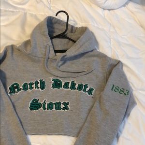 Vintage North Dakota Sioux cropped hoodie